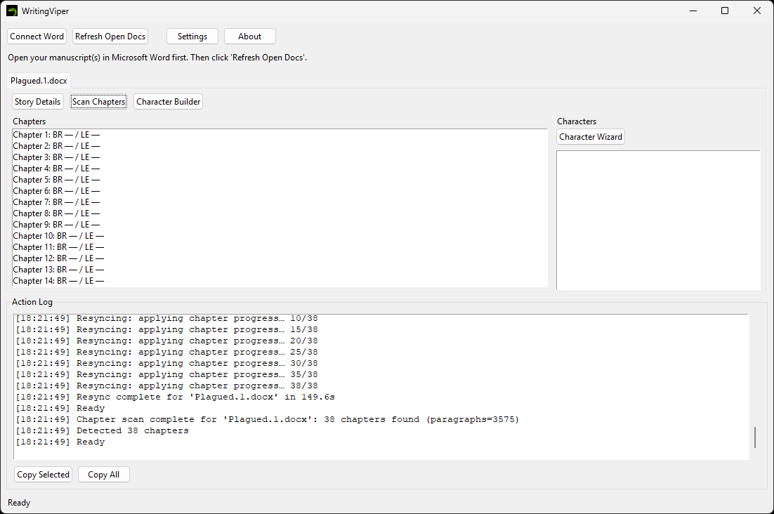 WritingViper finishes its scan